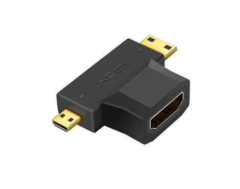 Adapter Mini HDMI + Micro HDMI (muski) na HDMI (zenski) 1.4 4K 30Hz (OTN-HD708) Onten (MS).