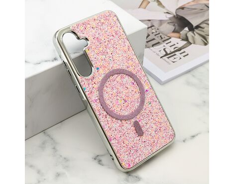 Futrola GLAM GLOW MagSafe - Samsung A556 Galaxy A55 5G roze (MS).