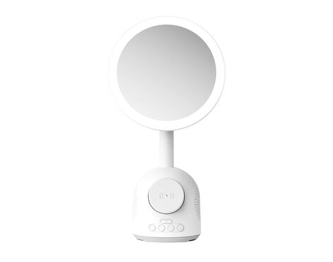 Zvucnik bluetooth + Ogledalo makeup + Bezicni punjac MagSafe SY-W02250 beli (MS).