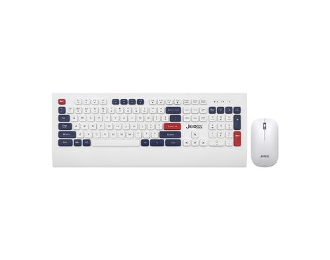 Tastatura bezicna i mis bezicni WS671 belo-plava JEDEL (MS).