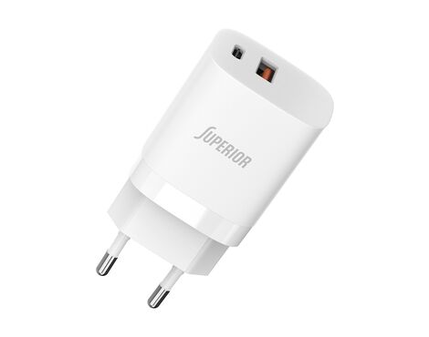 Kuciste punjaca Superior CO-3002ACL Fast PD Type C + USB 33W 3A belo (MS).