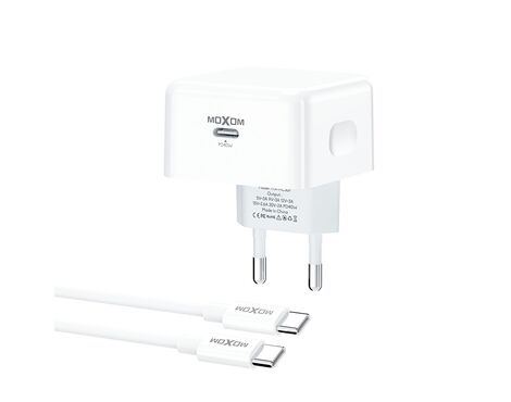 Kucni punjac MOXOM MX-HC307 40W Type C na Type C beli (MS).