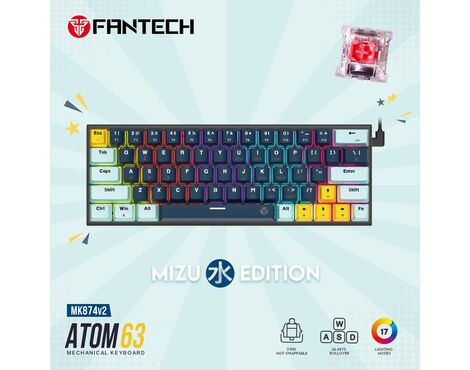 Tastatura Mehanicka Gaming Fantech MK874 RGB Atom 63 Navy (Red switch).