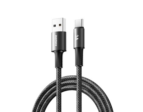 Data kabl REMAX Velocity CB25 Fast charging 3A USB na Type C 1.2M crni.