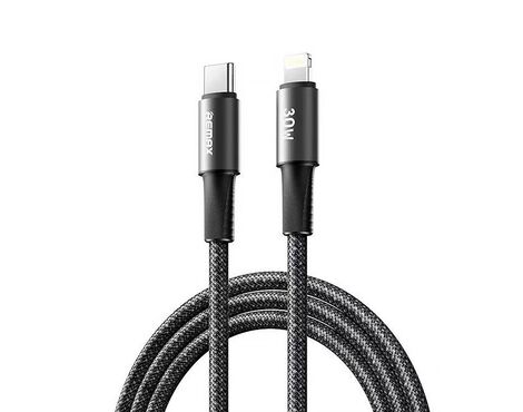 Data kabl REMAX Velocity CB25 Fast charging 30W Type C na iPhone lightning 1.2M crni.
