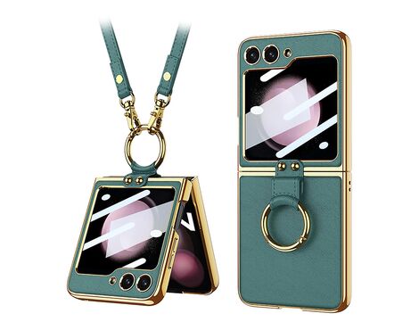 Futrola GOLD EDGE - Samsung F741B/F761B Galaxy Z Flip 6 5G/Z Flip 7 FE 5G zelena (GKK case) (MS).