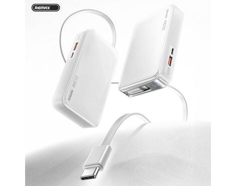 Univerzalna Back Up Baterija prenosiva baterija REMAX FCP-25 Fast Charging 22.5W(teleskopski kabl) Type-C 10000mAh beli.