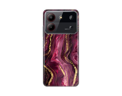 Silikonska futrola PRINT - ZTE Blade A54 Burgundy.