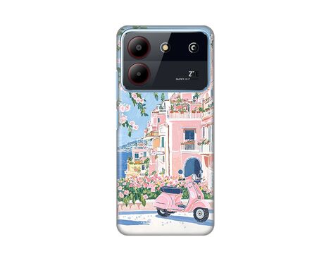 Silikonska futrola PRINT - ZTE Blade A54 Pink Italy.