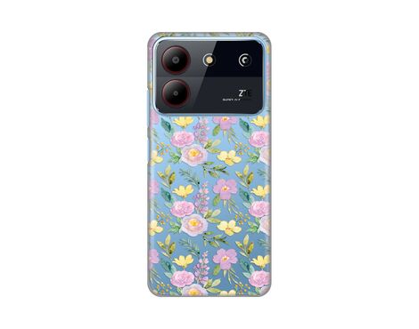 Silikonska futrola PRINT Skin - ZTE Blade A54 Soft Flowers.
