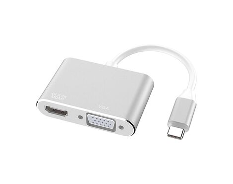 Adapter TYPE C na HDMI + VGA beli (MS).