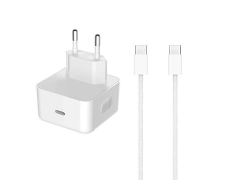 Kucni punjac - iPhone 17/AIR/17 Pro/17 Pro Max Type C na Type C 40W HQ belo (MS).