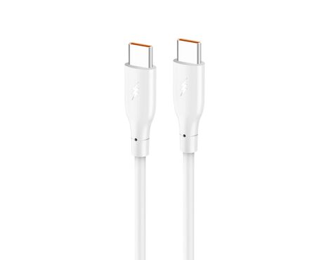 Data kabl KONFULON DC67, 60W, Type C na Type C beli 1m.