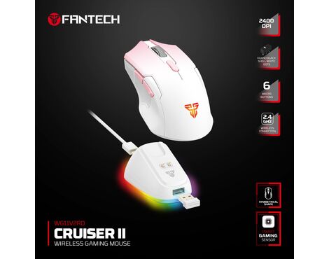 Mis Wireless Fantech WG11V2RD Cruiser II pink.