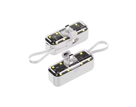 Univerzalna Back Up Baterija prenosiva baterija privezak Oxpower 5000mAh Type C bela.