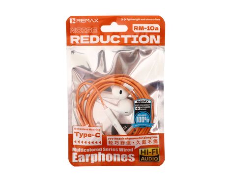 Slusalice REMAX Multicolored Series RM-10a Type C narandzaste.