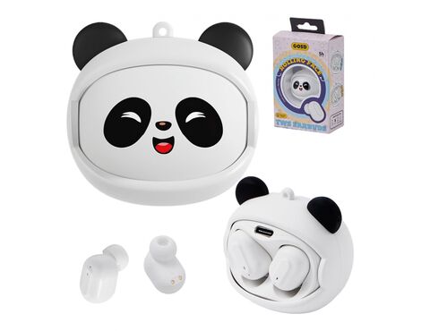 Bluetooth slusalice Panda bele.