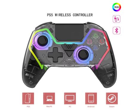 Joypad Bluetooth WIFI - PS5 crni RGB.