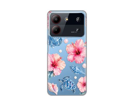 Silikonska futrola PRINT Skin - ZTE Blade A54 Hibiscus Sea.