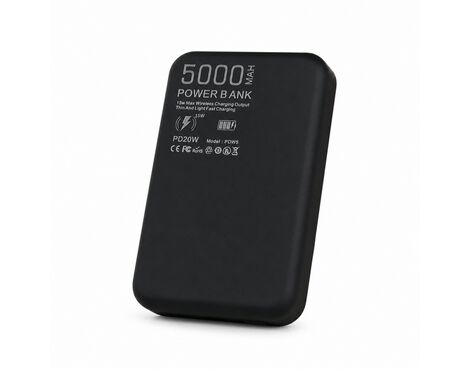 Univerzalna Back Up Baterija prenosiva baterija Magsafe Oxpower PD W5 5000mAh crna print.