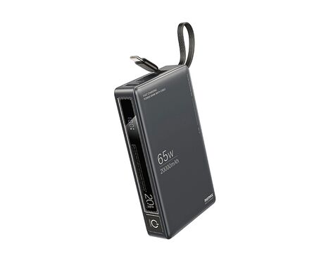 Univerzalna Back Up Baterija prenosiva baterija REMAX Wingle Series RPP-87 65W+22.5W Fast Charging 20000 mAh crni.