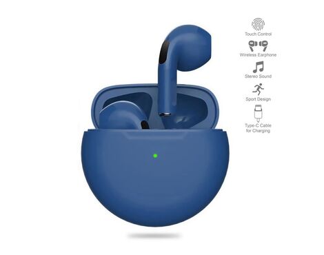 Bluetooth slusalice Airpods T-phox Pro tamno plave HQ.