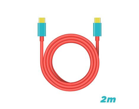 Data kabl Coteci Thunderbolt 87303 100W 4K 20Gbps PD na Type C crveni 2m.