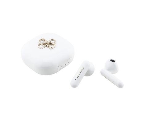 Bluetooth slusalice Guess TWS 4G Metal logo bele (GUTWSJ7HE4GH).