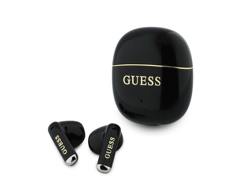 Bluetooth slusalice Guess TWS Glossy Gold Line Classic crne (GUTWSG3HGECK).