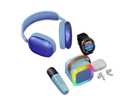 KARLER BASS K16-Combo set (smart watch, zvucnik, Slusalice Bluetooth) plavi (MS).