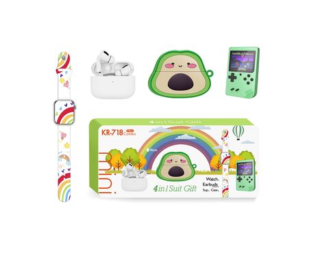 KARLER BASS K718-Combo set (mini watch, konzola, TWS Bluetooth Slusalice + Zastitna futrola - slusalice Avocado) (MS).