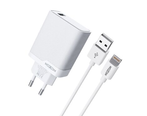 Kucni punjac Moxom MX-HC292 USB A na lightning 18W beli (MS).