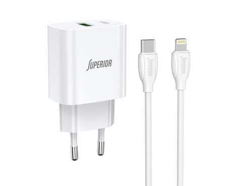 Kucni punjac Superior SU-P102 20W Type C na Lightning beli (CERT) (MS).