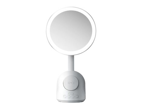 Zvucnik bluetooth + Ogledalo makeup + Bezicni punjac MagSafe SY-W02250 sivi (MS).