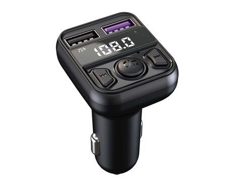 FM transmiter C44 USB, QC 3.0 Bluetooth 5.0, Handsfree slušalica crni.