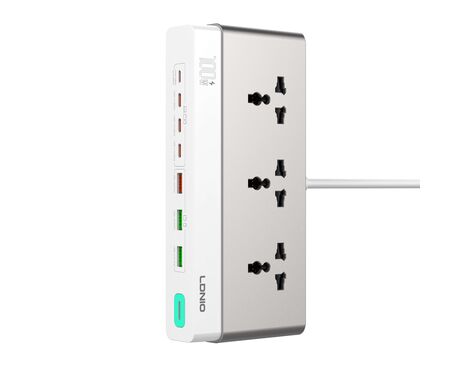 Produzni kabl LDNIO SC3 10-IN-1 3 uticnice 4xPD 3xUSB GaN 65W Total Power 100W 2m.