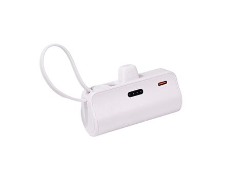 Univerzalna Back Up Baterija prenosiva baterija privezak 5000mAh 15W Type C bela.
