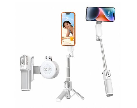 Univerzalni drzac Coteci 3u1 (foto nastavak + selfie stick + tripod) magnetic TR-070 beli.