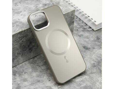 Futrola COLOR METAL MagSafe - iPhone 13 (6.1) srebrna (small camera) (MS).
