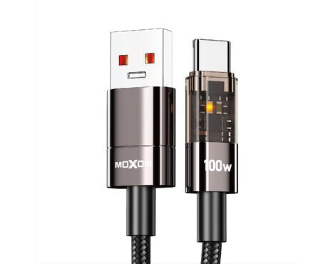 USB data kabl Moxom LX-CB843 LED 100W Type C 1,8m crni (MS).