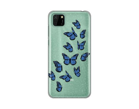 Silikonska futrola PRINT Skin Diamond - Huawei Y5p/Honor 9S Blue Butterflies.