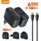 Kucni punjac sa adapterima LDNIO Q366 GaN QC3.0, 2xPD3.0 PPS 65W sa Type C na Type C kablom crni.