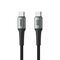 USB data kabl Superior SU-K102 pleteni Fast 60W 3A Type C na Type C 1m crni (MS).