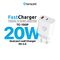 Kucni punjac Teracell Evolution TC-15GP, QC 3.0, PD 3.0, 20W sa PD iPhone lightning kablom beli CE.