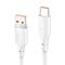 Data kabl KONFULON DC65, 3A, USB na Type C beli 1m.