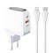 Kucni punjac LDNIO A2522C QC3.0, PD, PPS, LED Display, 30W sa Type C na iPhone lightning kablom beli.