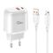 Kucni punjac KONFULON JK82 + DC64 PD 20W, QC 18W, sa kablom USB na Lightning beli.