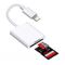 OTG adapter Lighting citac kartica TF/SD beli.