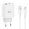 Kucni punjac KONFULON JK87, QC 20W, PD 30W, sa iPhone lightning kablom beli.