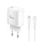 Kucni punjac KONFULON JK91+DC66 PD20W sa PD kablom Type C na iPhone lightning beli.